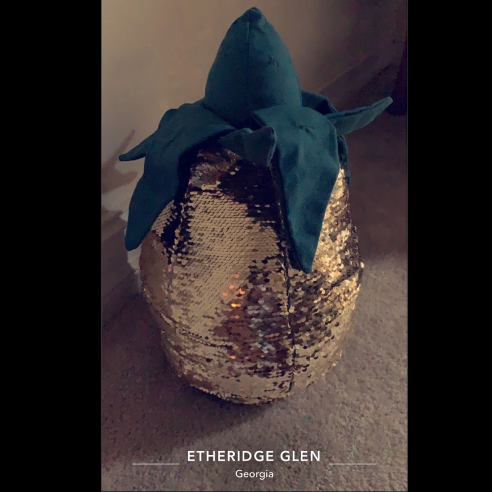 Reversible Sequin Pineapple Throw Pillow